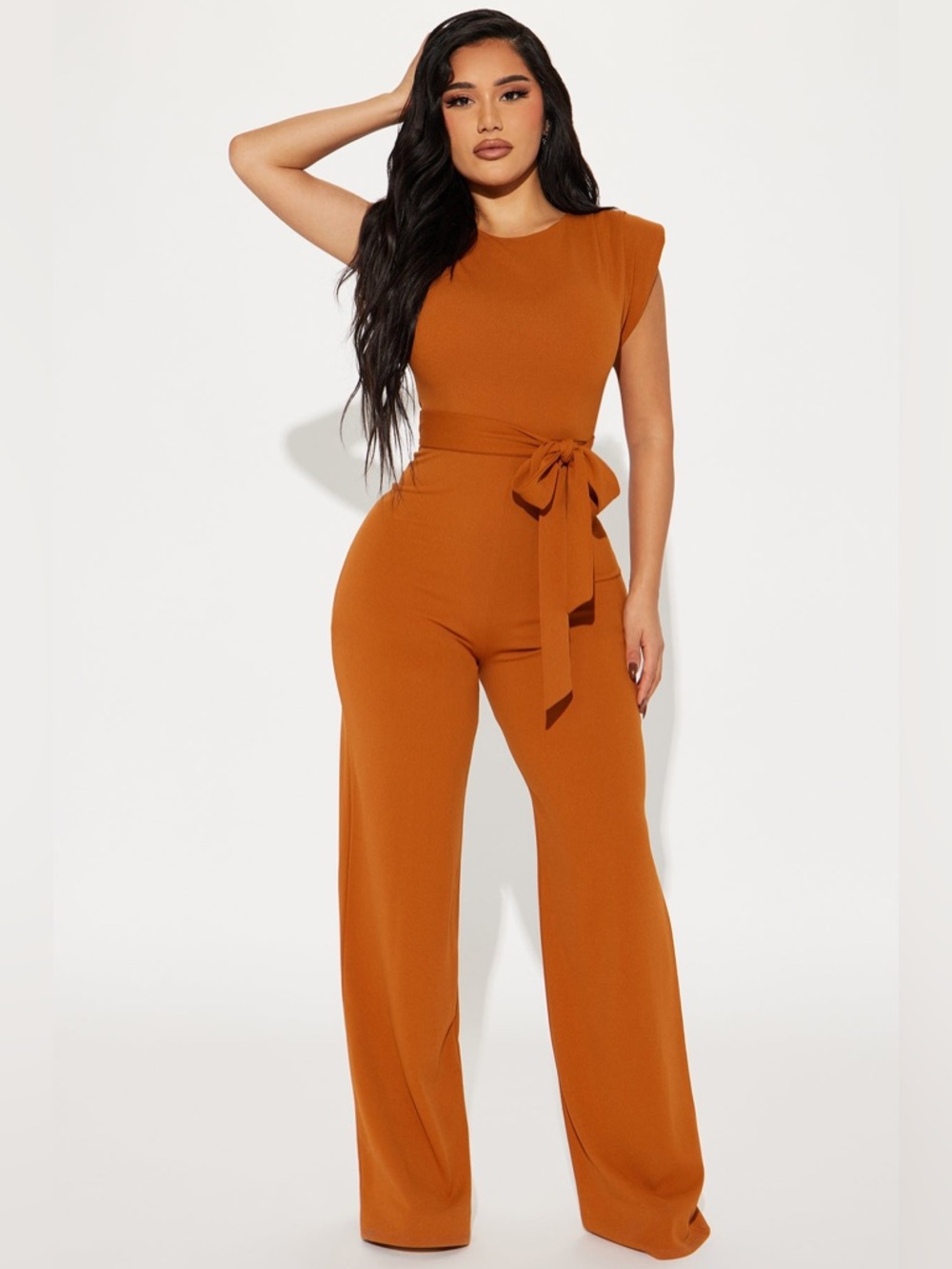 Fashion Nova Women’s Copper Jumpsuit On Point XL NWOT Romper One piece Zip Back